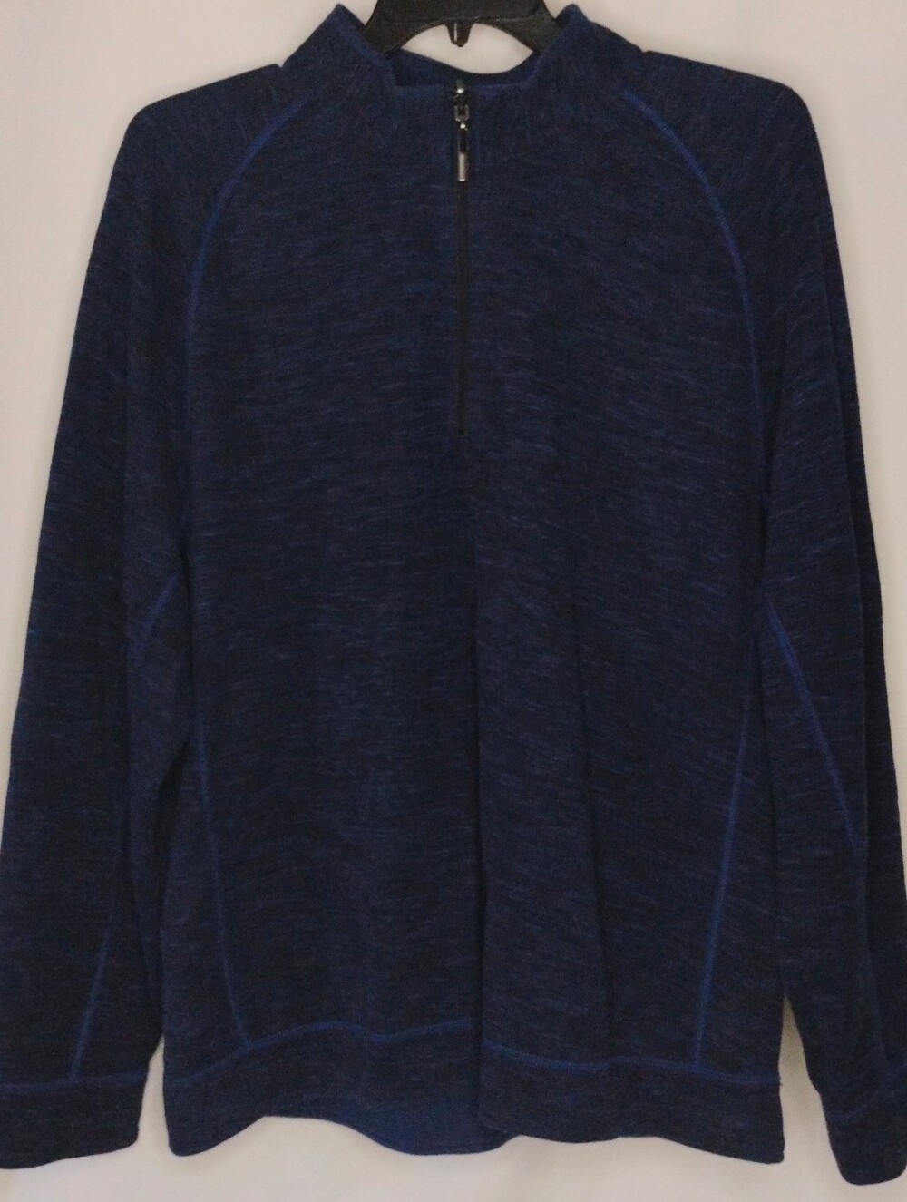 Men's XXL Tommy Bahama Blue Half Zip Mock Neck Reversible Sweater Reverse Seam